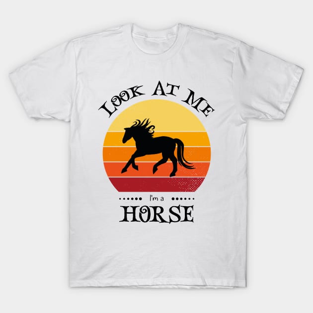 Funny Halloween Retro Vintage Horse T-Shirt by Art master